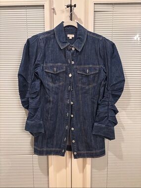 Pilcro Blue Denim Dress with Contrast Stitching